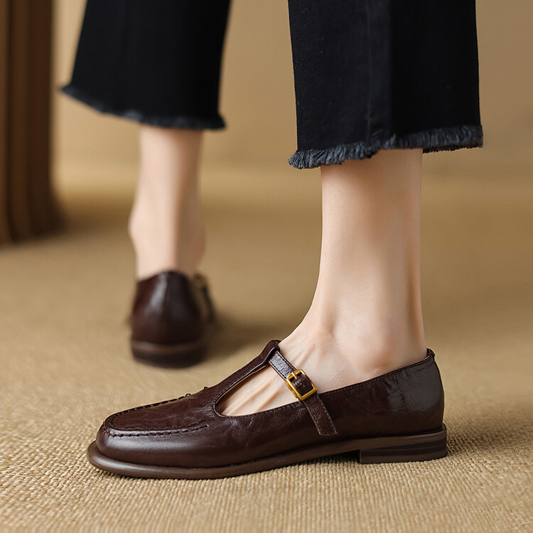 Minimalist Square Toe Low Heel Flat Shoes for Women