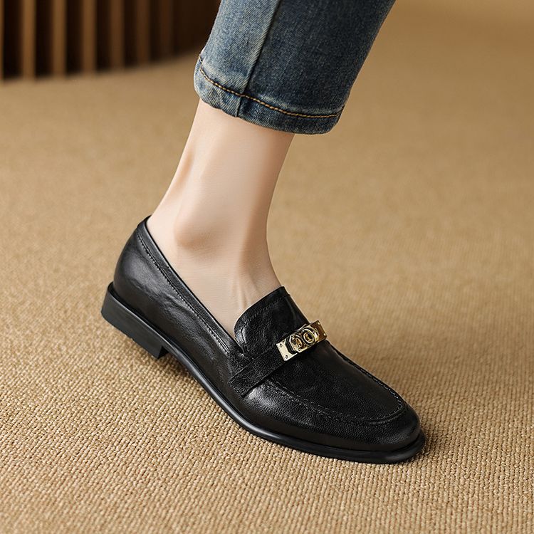 Women's Retro Flat Shoes in Brown or Black - Style e.html